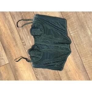 Out From Under Black Lace Corset Bustier Top Size M